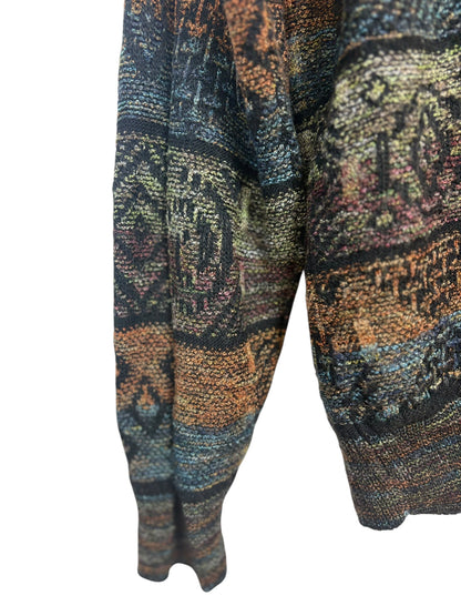 Vintage Lago Multicolour 90s Geometric Abstract Knit Crewneck Sweater Size L