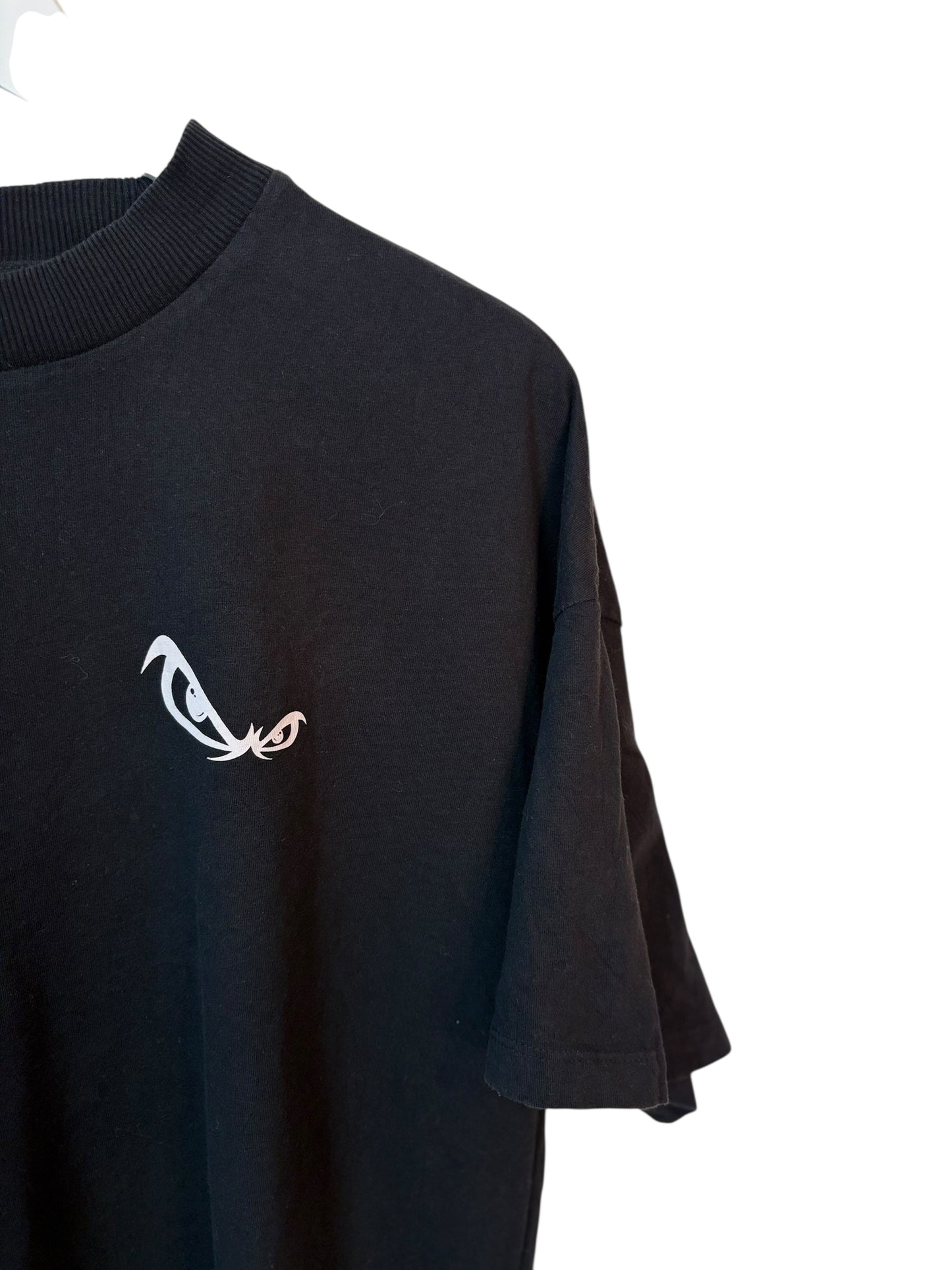 No Fear Mens T Shirt Black Graphic Eye Logo Streetwear Size L