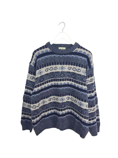 Vintage 90's Deep Valley Mens Women's Patterned Knit Sweater Geometric XXL