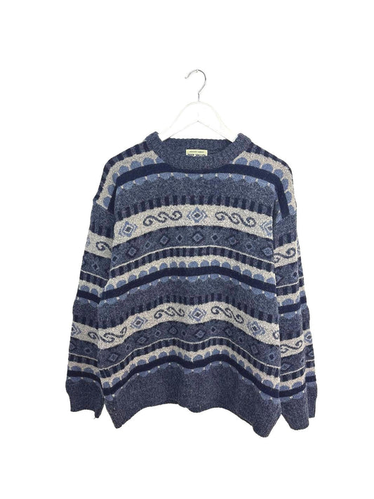 Vintage 90's Deep Valley Mens Women's Patterned Knit Sweater Geometric XXL