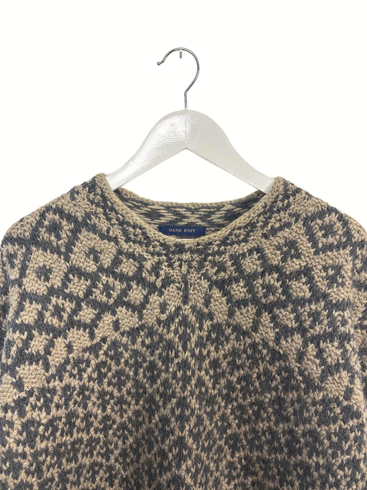 Vintage 90's Davis & Squire Men's Sweater Knitted Round Neck Diamond Pattern XL