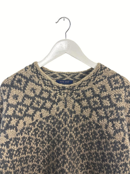 Vintage 90's Davis & Squire Men's Sweater Knitted Round Neck Diamond Pattern XL