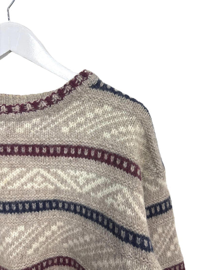 Vintage 90's Moffat Woolens Mens Womens Patterned Knit Wool Sweater Thick Knit