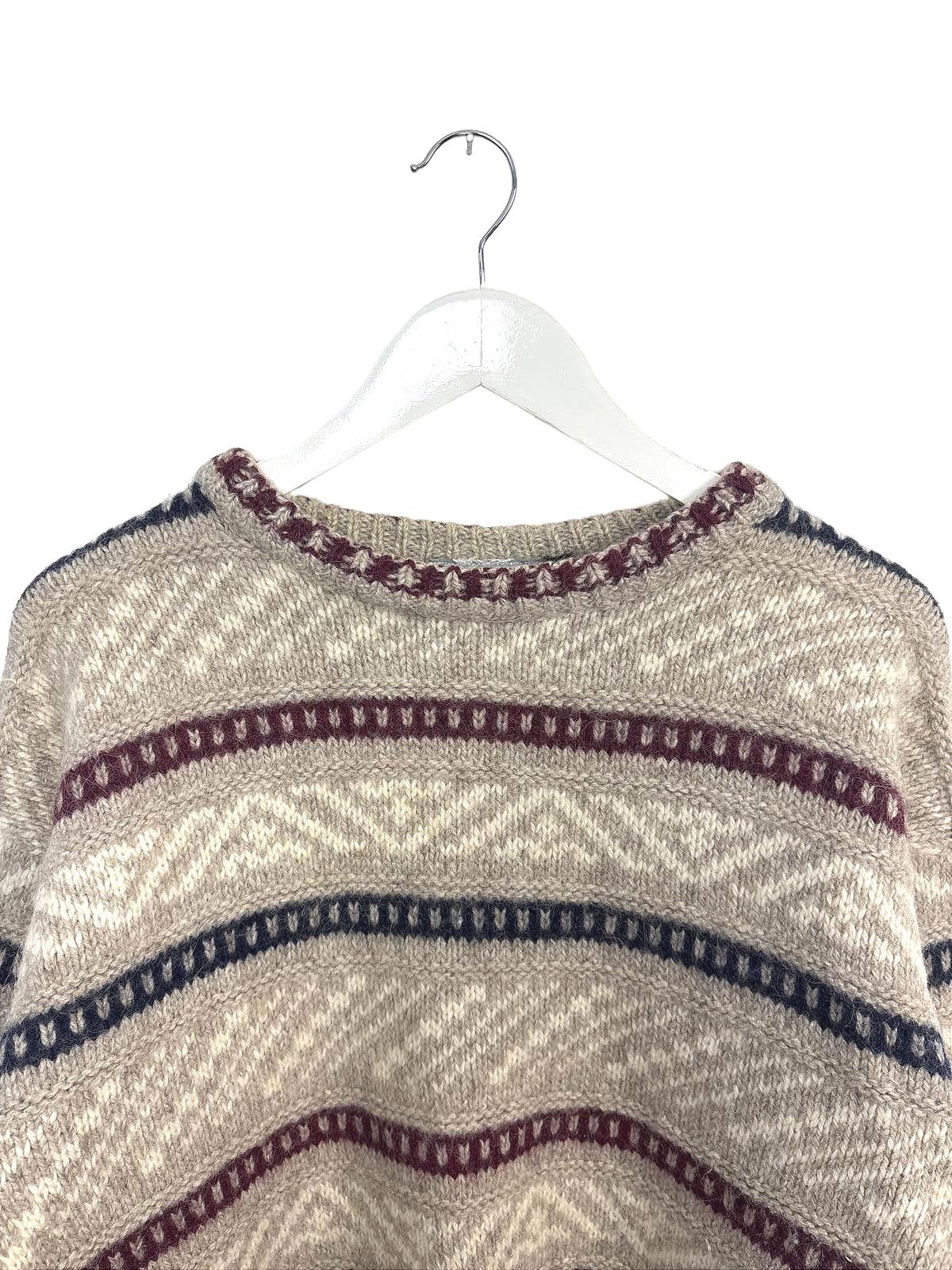 Vintage 90's Moffat Woolens Mens Womens Patterned Knit Wool Sweater Thick Knit