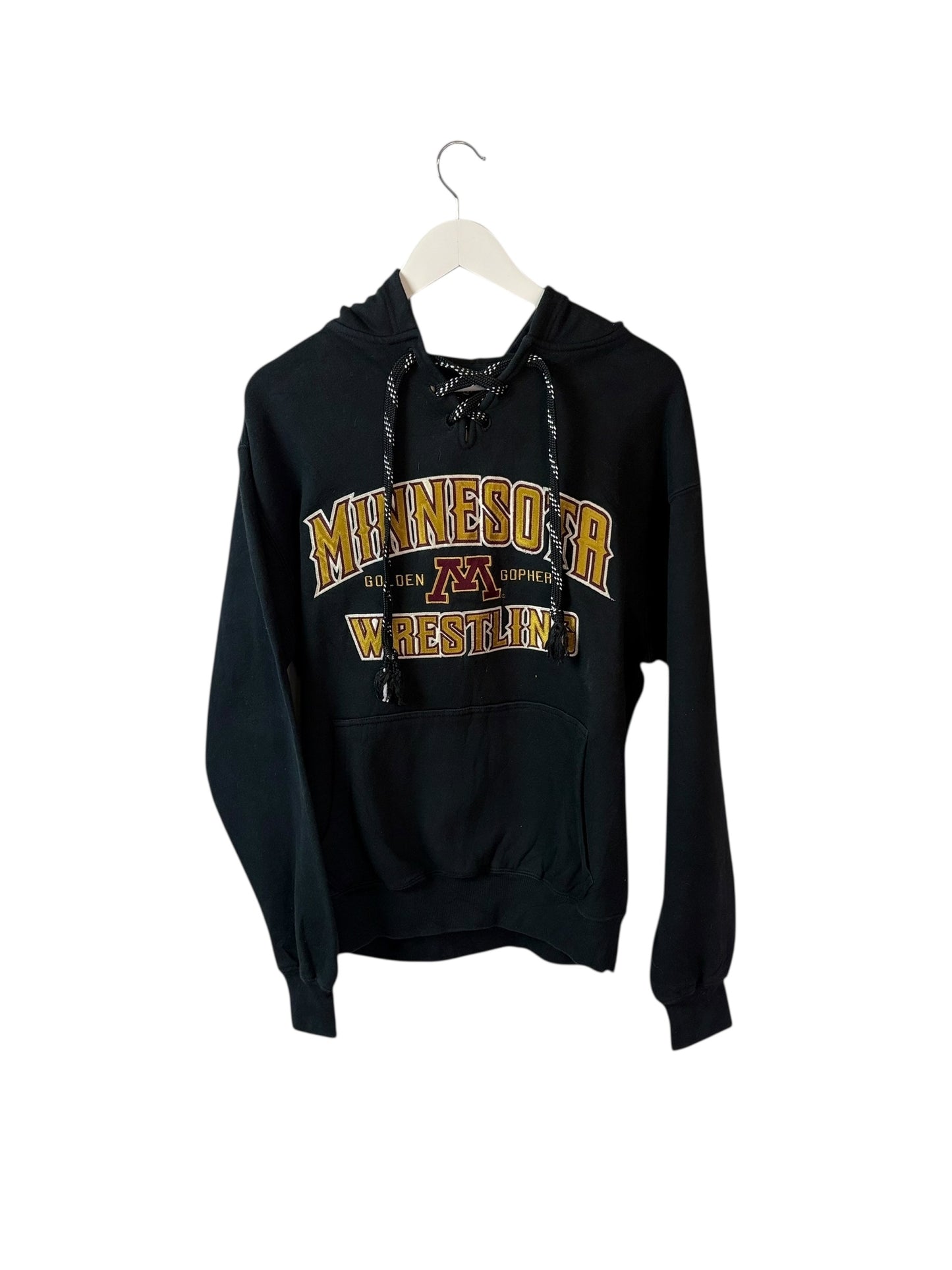 Minnesota Gophers Golden Mens Black Hoodie Wrestling Graphic Size Medium