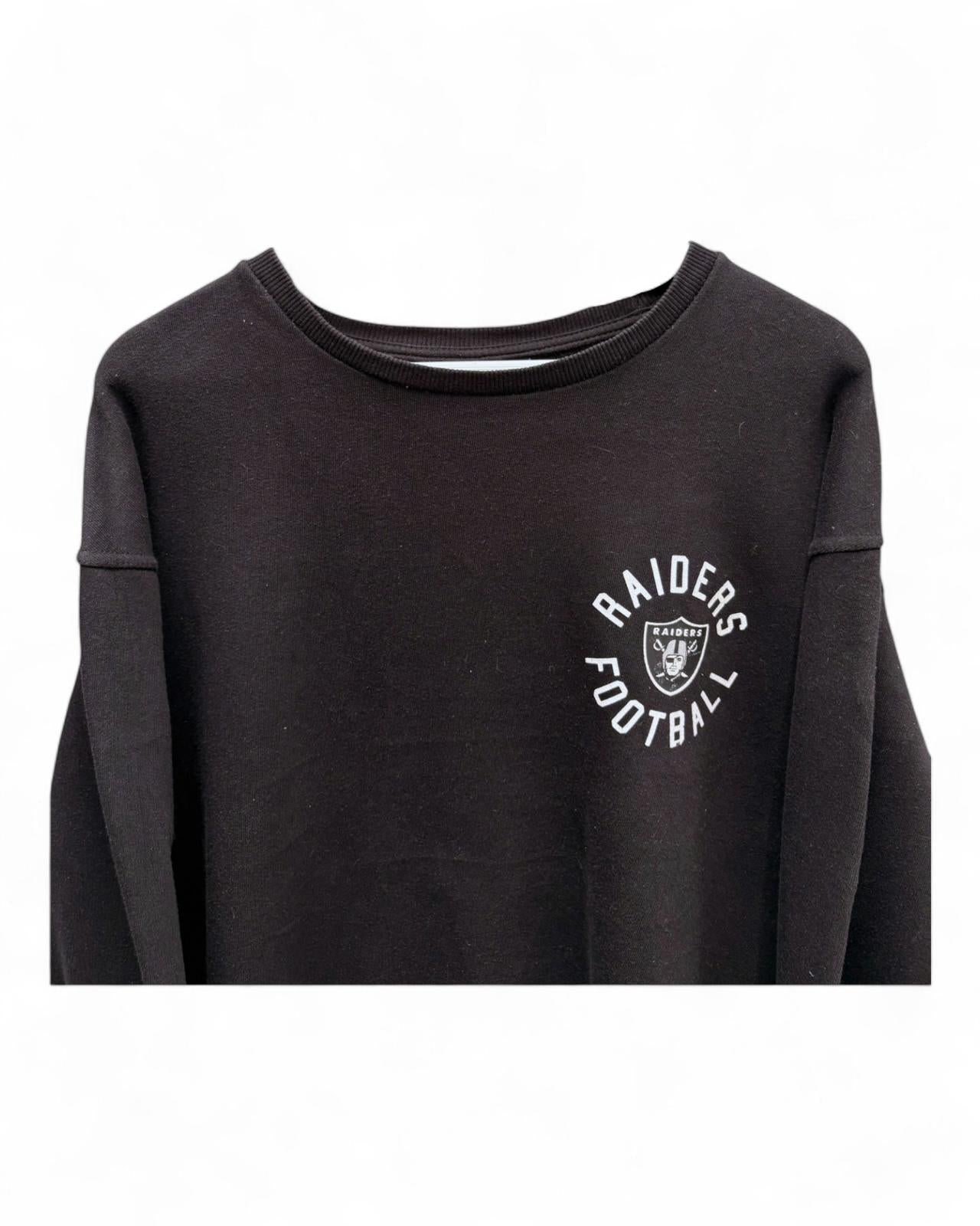 NFL Raiders Football Mens Black Crewneck Sweater Large