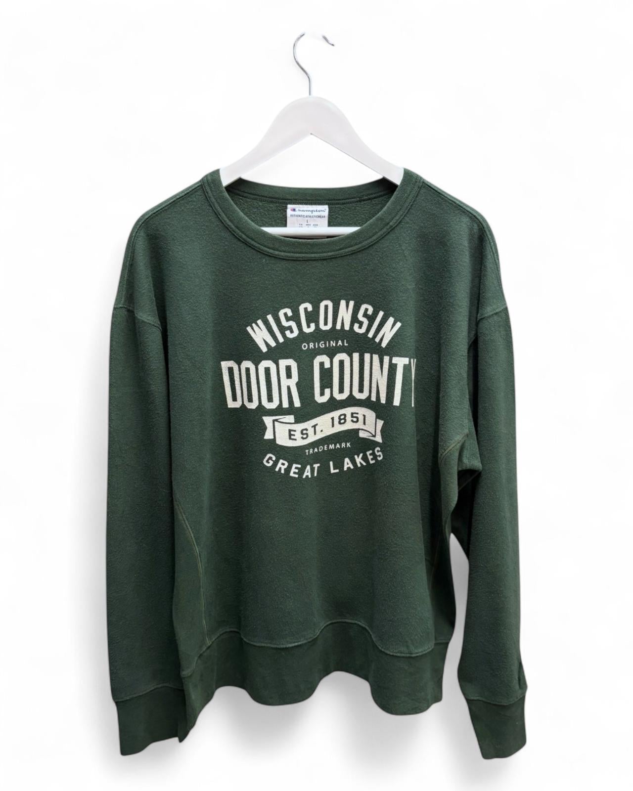 Champion Green Sweater Mens Wisconsin Great Lakes Large