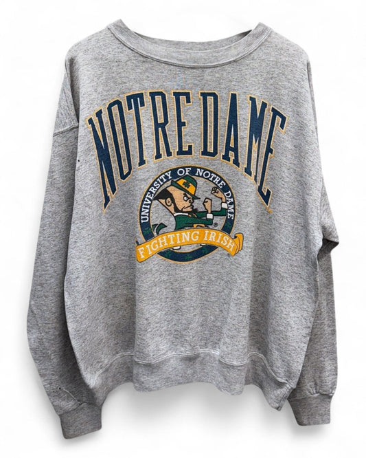 Fighting -Irish- Notre-Dame-Grey-Graphics-Sweater-XL