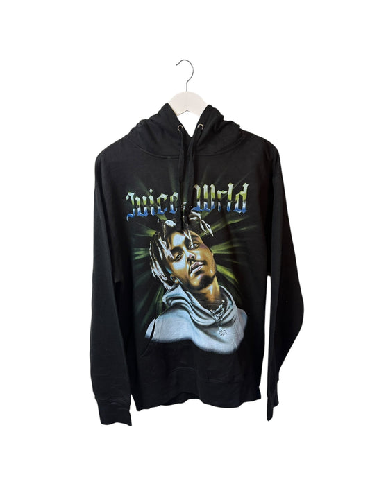 Juice WRLD Mens Black Graphic Hoodie Portrait Print Size L