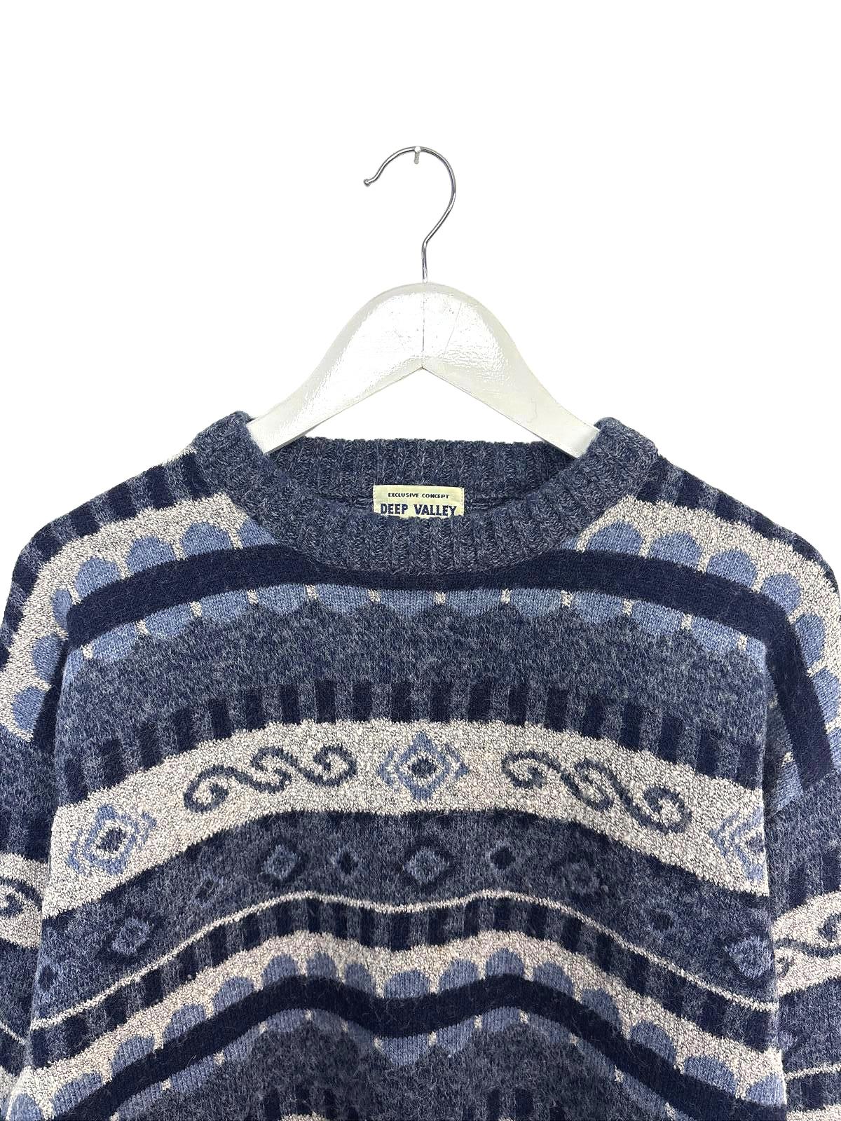 Vintage 90's Deep Valley Mens Women's Patterned Knit Sweater Geometric XXL