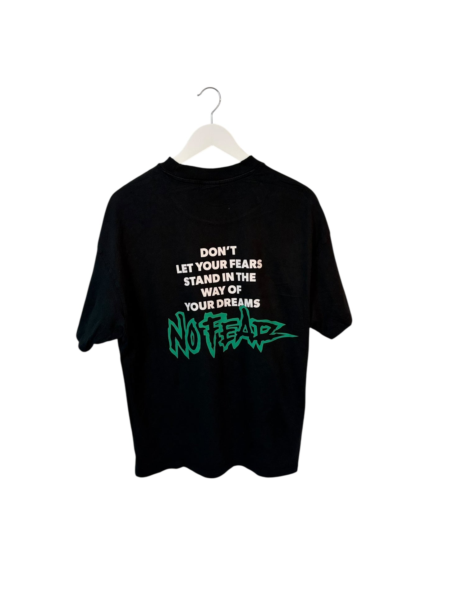 No Fear Mens T Shirt Black Graphic Eye Logo Streetwear Size L