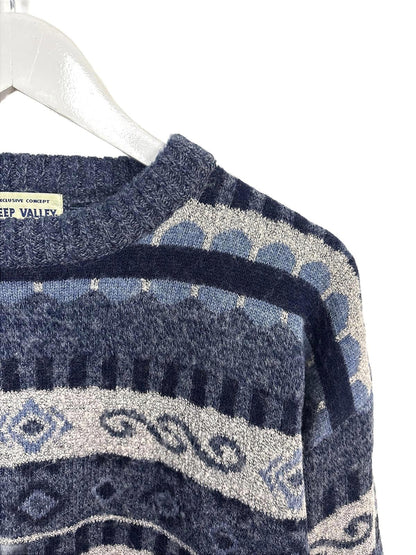 Vintage 90's Deep Valley Mens Women's Patterned Knit Sweater Geometric XXL