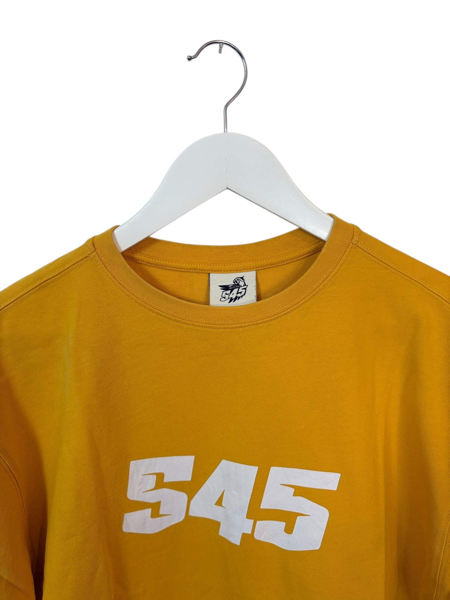 545 Mens Yellow Graphic T Shirt Streetwear Casual Size L