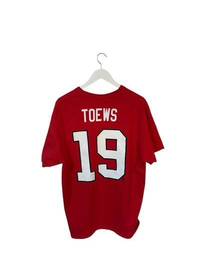 Chicago Blackhawks Mens Red Graphic T Shirt Head Logo Size Large