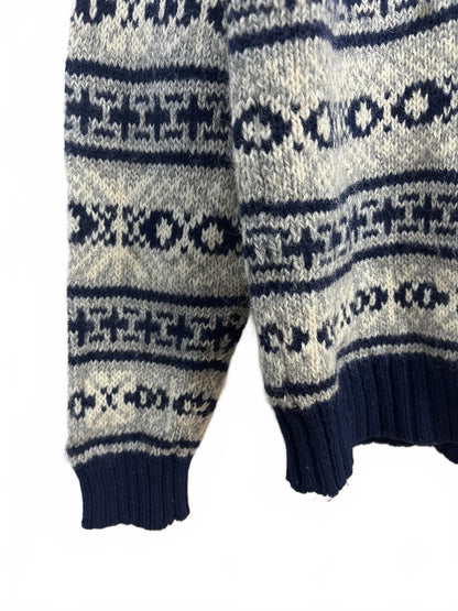 Vintage Eddie Bauer Wool Blend Patterned Sweater Large