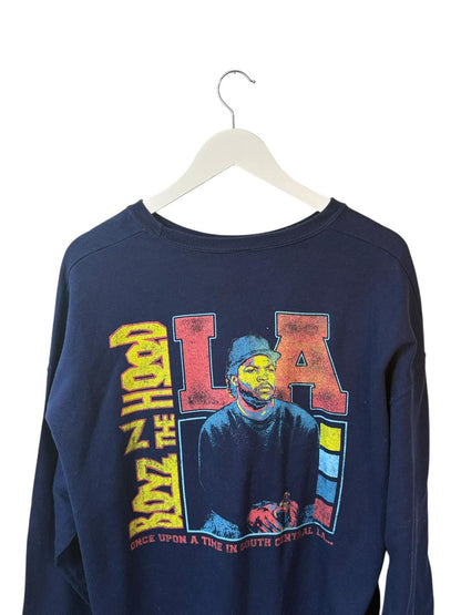 Navy Blue 'Boyz N The Hood' Unisex Graphic Sweatshirt Ice Cube LA Crewneck XL