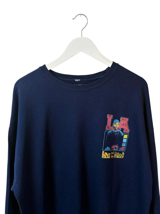 Navy Blue 'Boyz N The Hood' Unisex Graphic Sweatshirt Ice Cube LA Crewneck XL