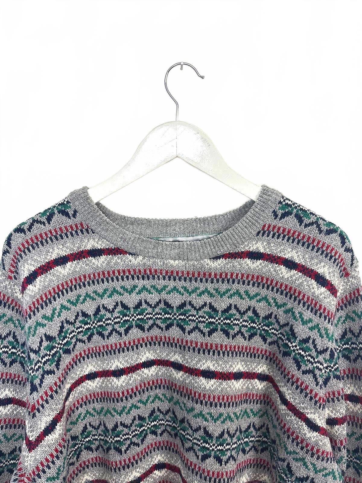 Vintage Y2K Sonoma Men's Unisex Multicoloured Patterned Crew Neck Sweater XL