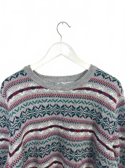 Vintage Y2K Sonoma Men's Unisex Multicoloured Patterned Crew Neck Sweater XL