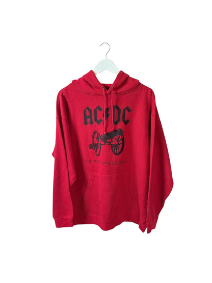 ACDC Unisex Red Heavyweight Hoodie Graphic Print Heavy Blend Size Large