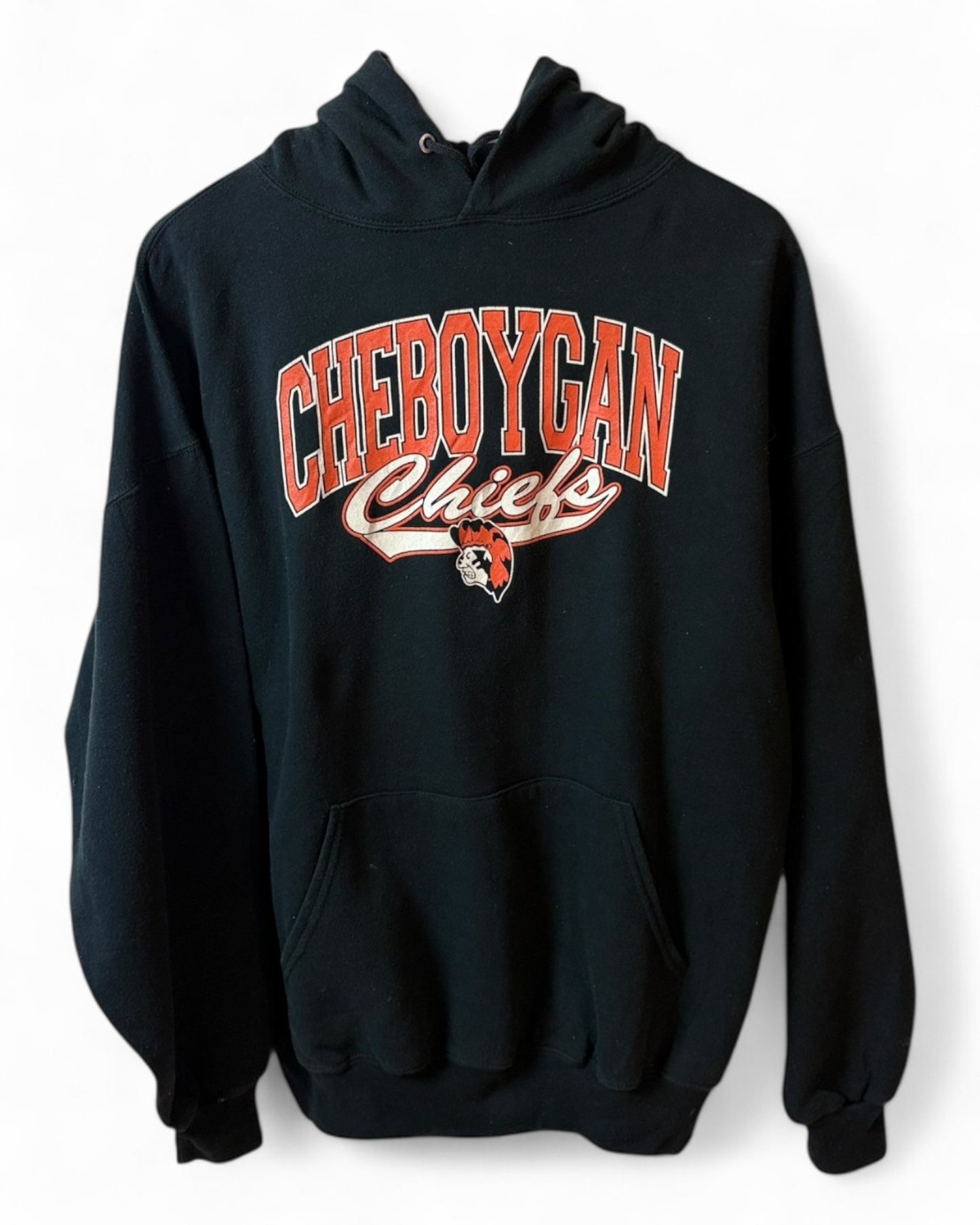 Cheboygan Chiefs Vintage Unisex Black Graphic Hoodie Size XL