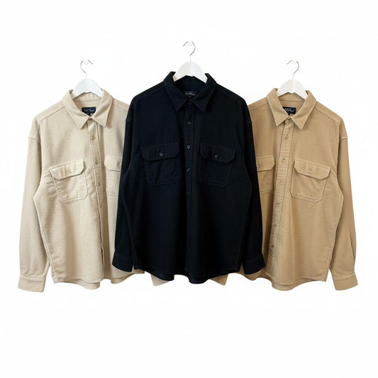 Corduroy Shirts bundle of 25 - tan, black, beige