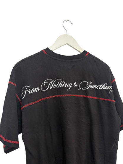 Hoodrich Mens Black Embroidered Logo Crewneck T Shirt with Contrast Stitching M