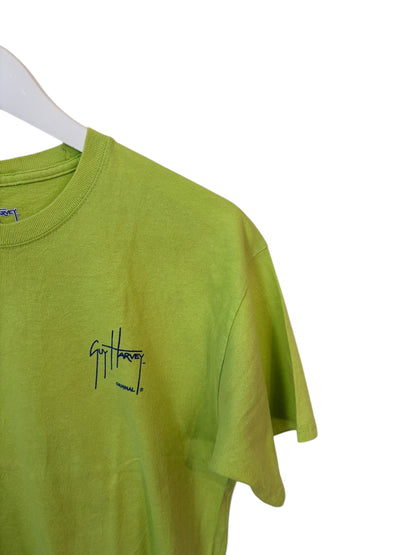 Guy Harvey Mens T-shirt Green Front Logo Marine M