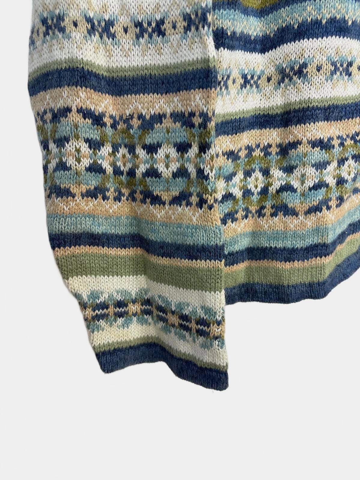 Vintage 90's Tiara Women's Cardigan Full Zip Patterned Multi-coloured Large