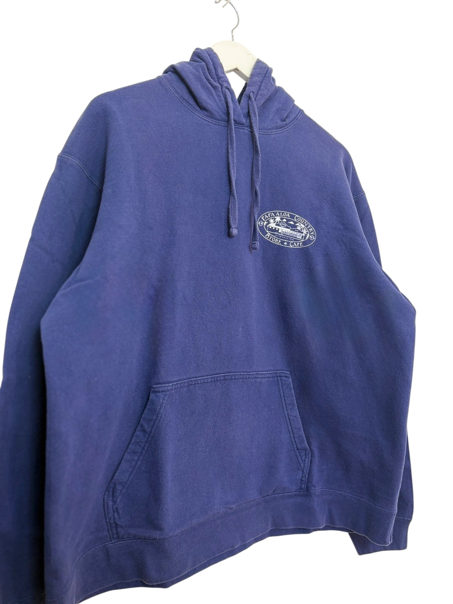 Navy Papa'aloa Hawaii Graphic Logo Tropical Pullover Hoodie Size XL