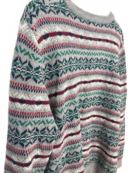 Vintage Y2K Sonoma Men's Unisex Multicoloured Patterned Crew Neck Sweater XL