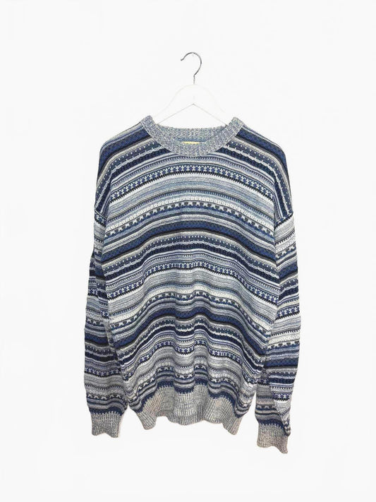 Vintage 90's St. John's Bay Patterned Crew Neck Sweater XL