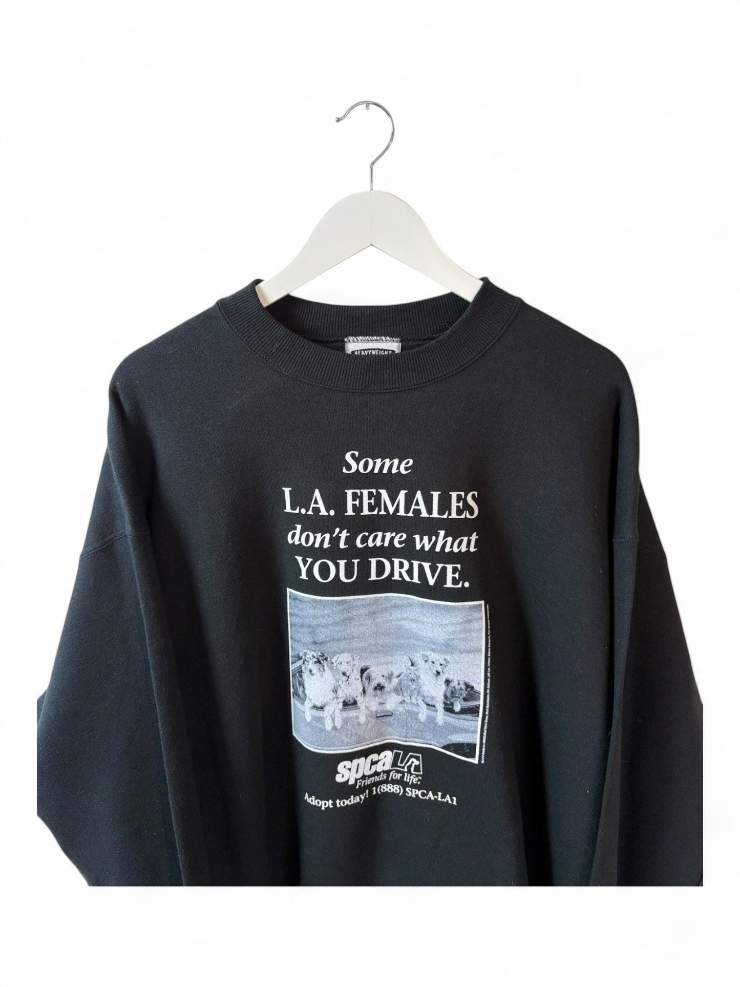 LA Vintage Mens Black Graphic Sweatshirt Charity Dogs Size XXL