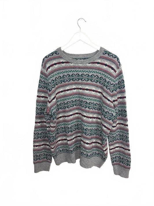 Vintage Y2K Sonoma Men's Unisex Multicoloured Patterned Crew Neck Sweater XL