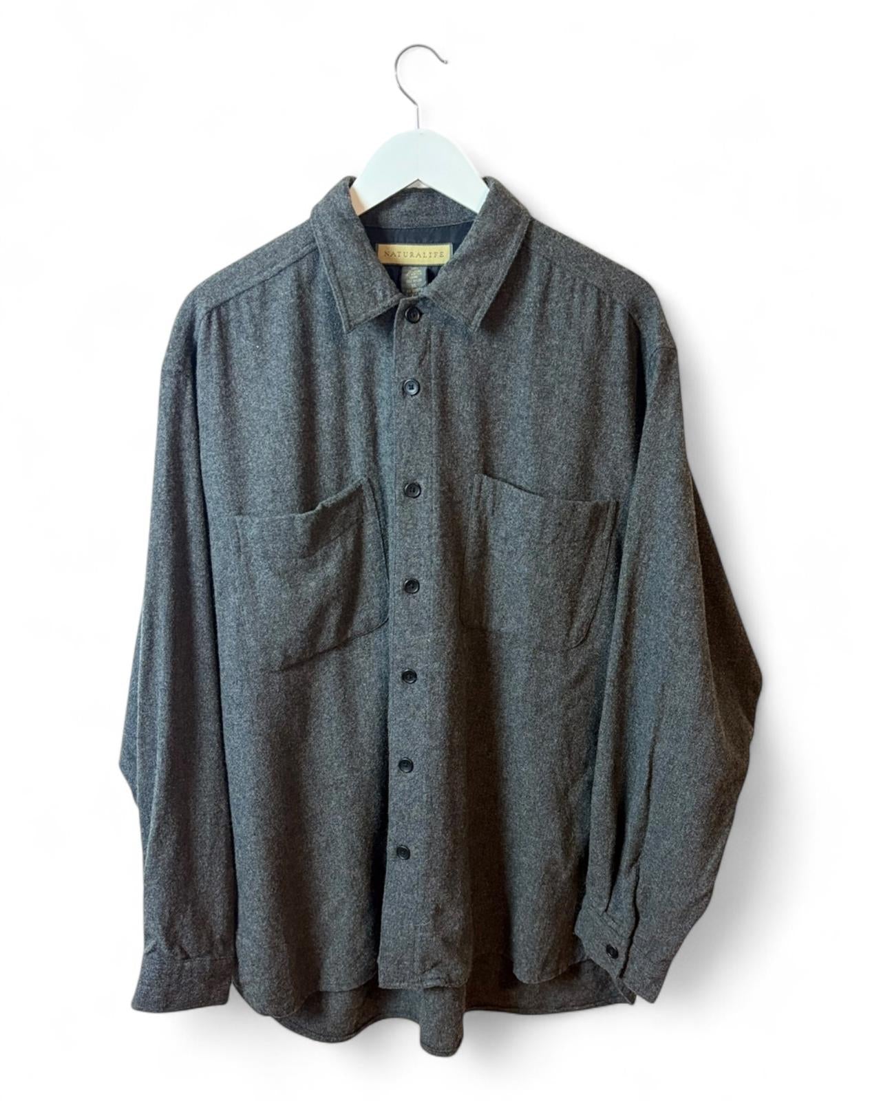 Vintage Shirt Fleece Shirt Mens Natural Life Casual XL