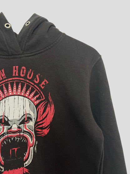 IT Chapter Two Movie Hoodie Clown Black Fun House Graphic Pullover Hoodie Medium