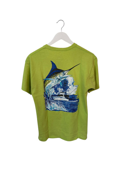 Guy Harvey Mens T-shirt Green Front Logo Marine M