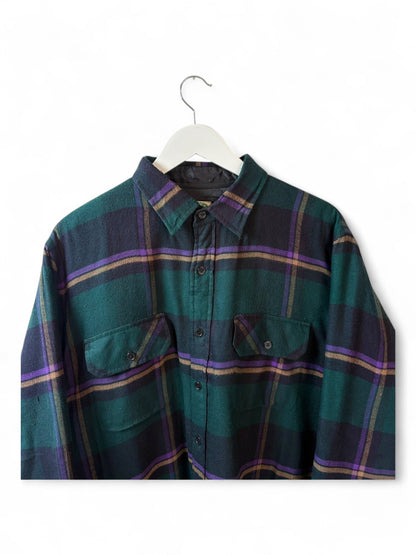 Vintage 90s Trail Mens Flannel Shirt Plaid Green Fit Size XLarge