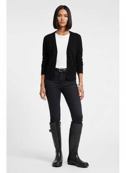 Nine West Womens Black Knee High Riding Rain Boots Strap Detail Size 6