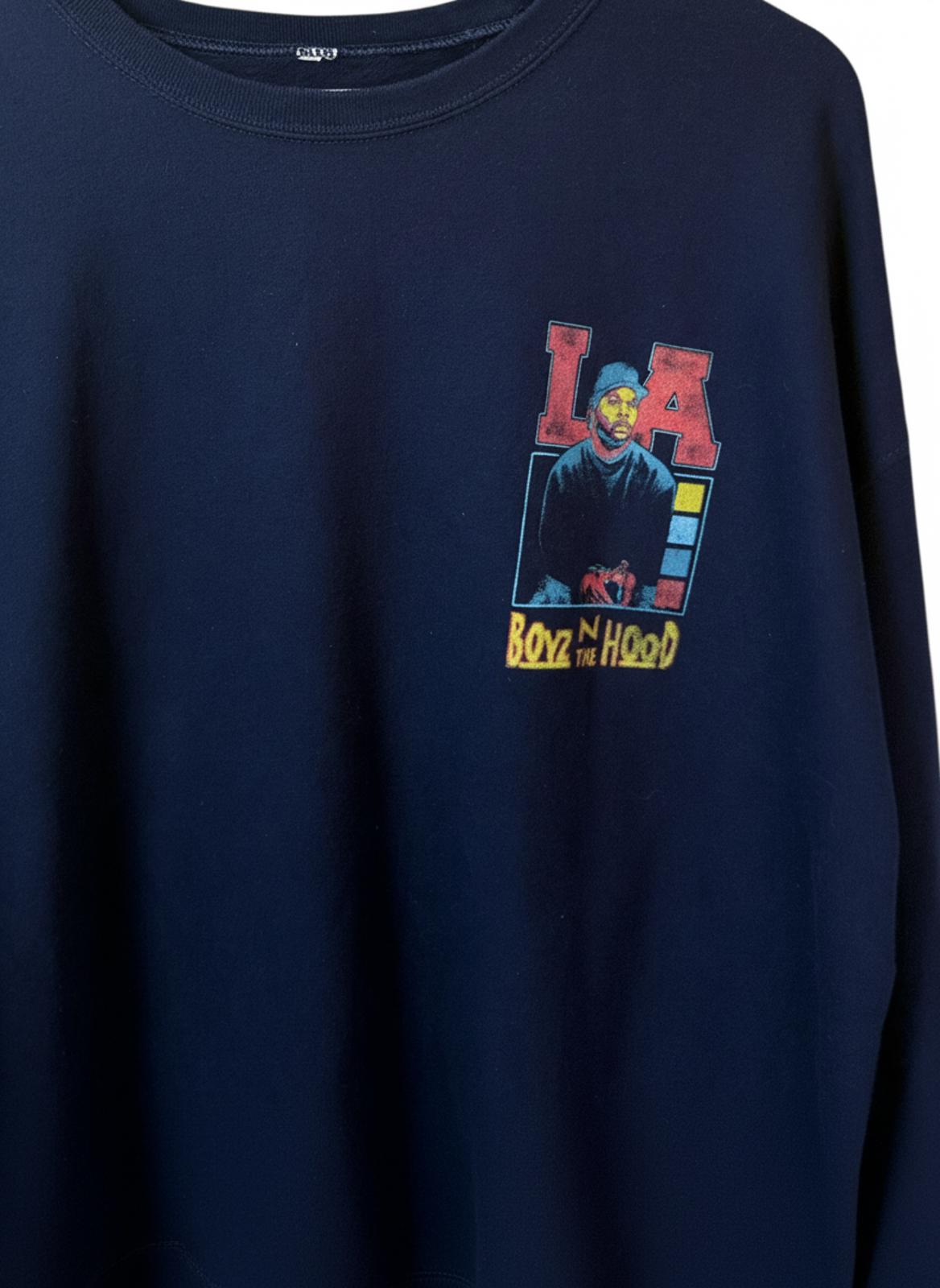 Navy Blue 'Boyz N The Hood' Unisex Graphic Sweatshirt Ice Cube LA Crewneck XL
