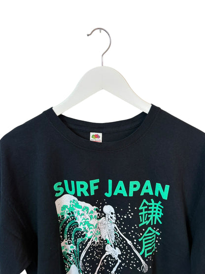 Surf Japan Kamakura Neon Green Skeleton Black T-Shirt-Large