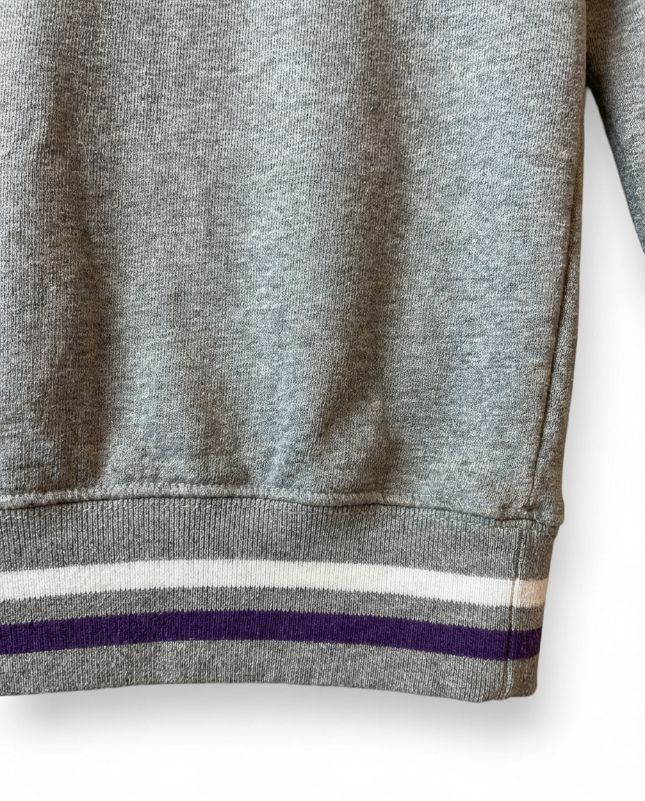 Minnesota Grey Hoodie Purple Embroidered Logo Large