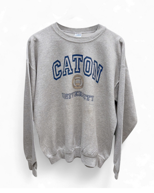 Caton University - Grey - Sweater-College -Crewneck - Large