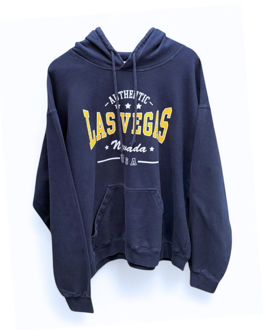 Las Vegas-Point - Sportswear - Navy Blue - Yellow Logo - Hoodie - XL