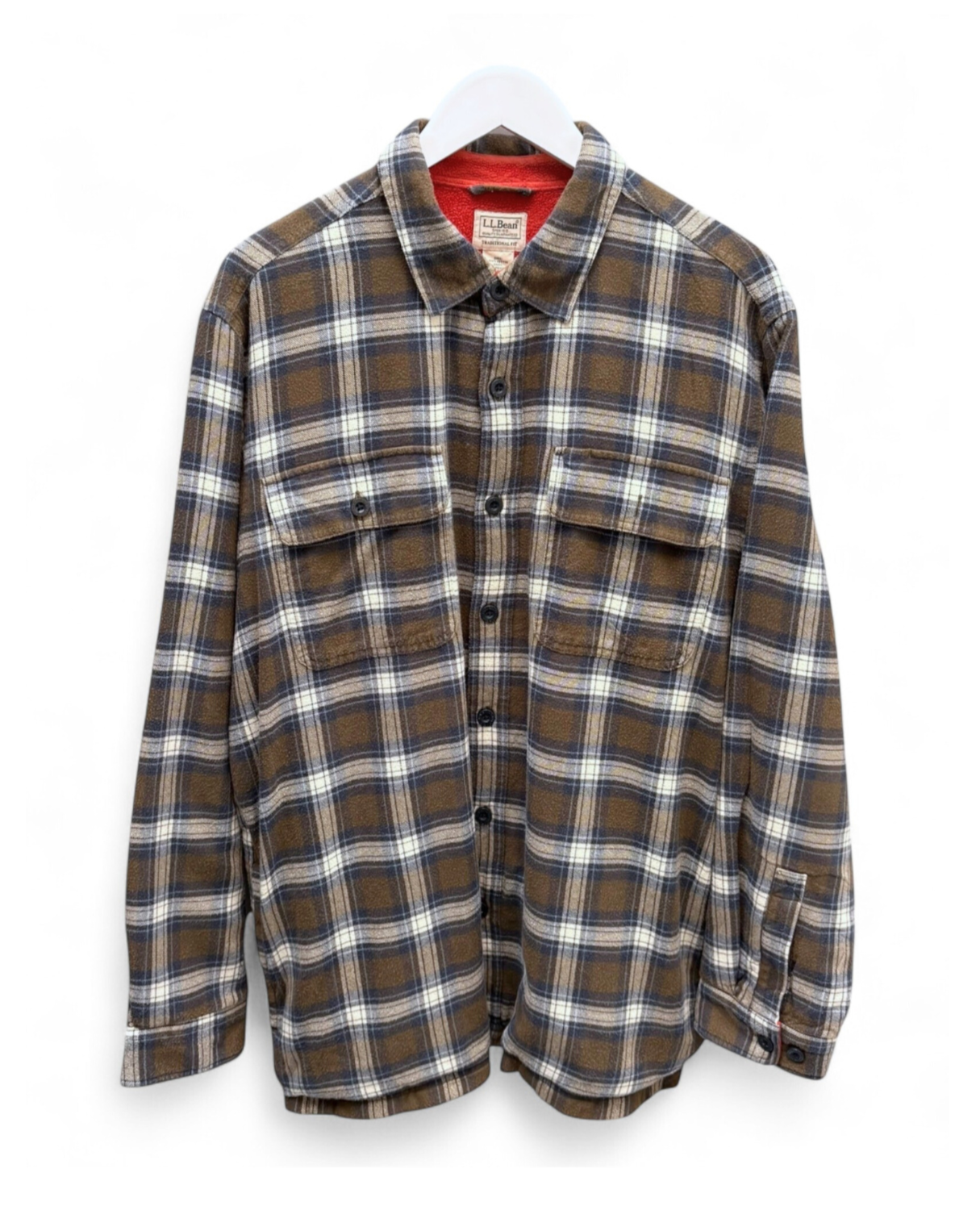 LL-Bean - Neutral - Plaid - Flannel- Large