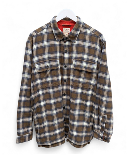 LL-Bean - Neutral - Plaid - Flannel- Large