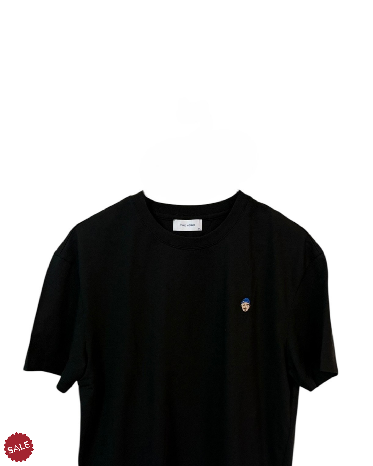 Caution-Miniature-Face-Retro-Cartoon-Black-T-Shirt-Large