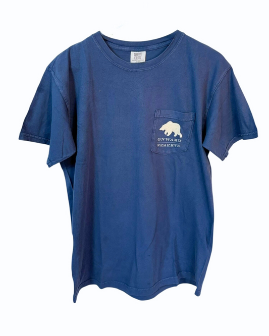 Blue crewneck sweatshirt by Onward Reserve, crafted from 100% soft cotton. 