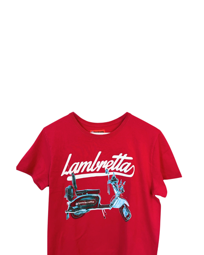 Lambretta-Racing-Vintage-Scooter-Red-T-Shirt-Medium
