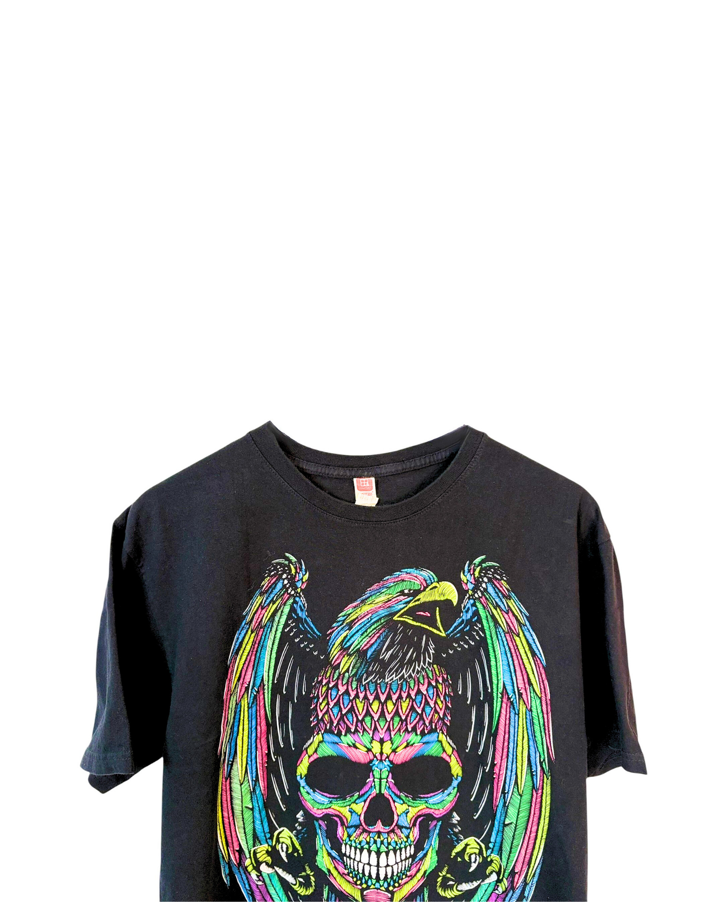 Riviera-Maya-Mexico-Black-Skeleton-Neon-T-Shirt-Unisex-Medium